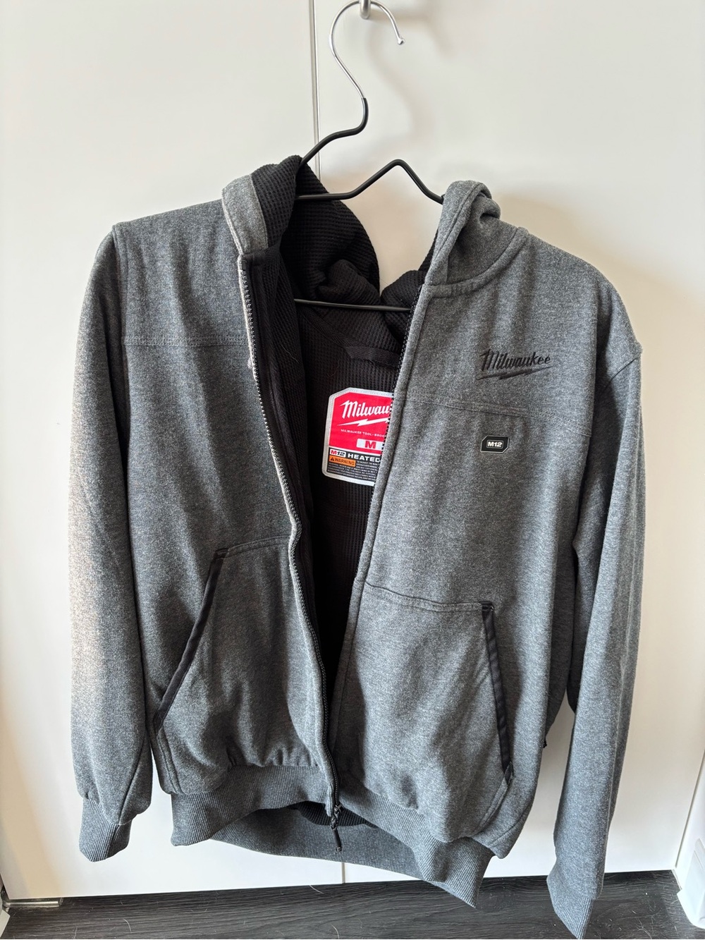 Men’s Grey Zip-Up Heated Hoodie